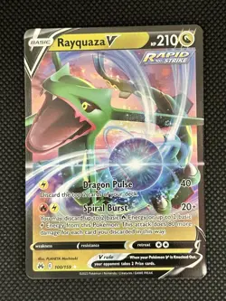 Pokemon Rayquaza V 100/159 CRZ Crown Zenith NM/M - Image 1