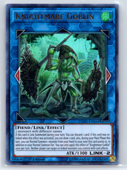 Yugioh Knightmare Goblin 1st Edition FLOD-EN044 Ultra Rare TCG CCG Link Card - Image 1