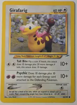 Pokemon TCG Girafarig 66/105 Neo Destiny Regular 2000 MP - Image 2