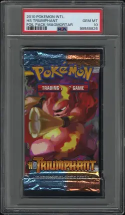 POP 3 POKEMON HS TRIUMPHANT BOOSTER PACK MAGMORTAR PSA 10 Heartgold Soulsilver - Image 1