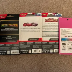 Pokemon TCG Mega & Scarlet Blister Pack Lot of 4 Sealed + Free Pack - Image 2