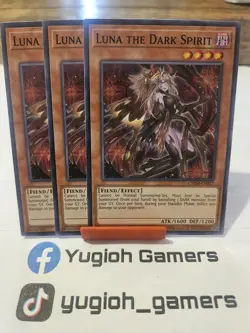 Yu-Gi-Oh Luna The Dark Spiritb X3 CHIM Unlimited Common Light Played - Image 1