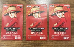One Piece TCG: Carrying On His Will Sleeved Booster Pack Lot Of 3 English - Image 1