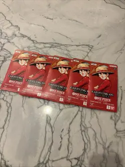 LOT OF 5 One Piece OP-13 Carrying on His Will Sleeved Blister Booster Packs New - Image 1