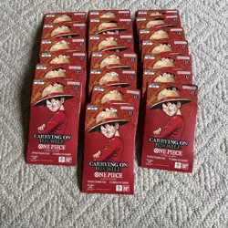 BANDAI ONE PIECE CARYING ON HIS WILL OP-13 SLEEVED BOOSTER LOT (20) SEALED - Image 1