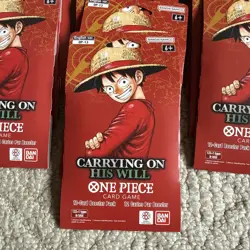 BANDAI ONE PIECE CARYING ON HIS WILL OP-13 SLEEVED BOOSTER LOT (20) SEALED - Image 2