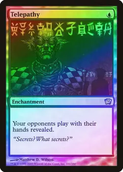 Telepathy FOIL 9th Edition HEAVILY PLD Blue Uncommon MAGIC MTG CARD ABUGames - Image 1