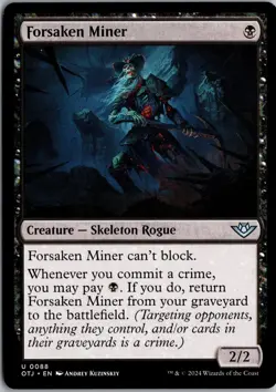 Forsaken Miner 88 Uncommon Outlaws of Thunder Junction Magic: The Gathering NM - Image 1