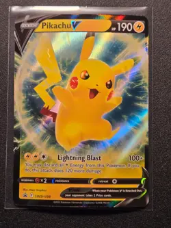 Pokemon TCG Pikachu V Sword & Shield SWSH198 Holo Promo Promo NM - Image 1