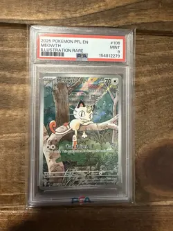 Pokemon TCG Meowth 106/094 Illustration Rare Holo English PSA 9 2025 PFL - Image 1