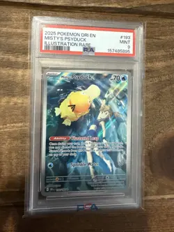 Pokemon TCG Misty's Psyduck 193/182 Sv10 Illustration Rare Holo PSA 9 Eng - Image 1