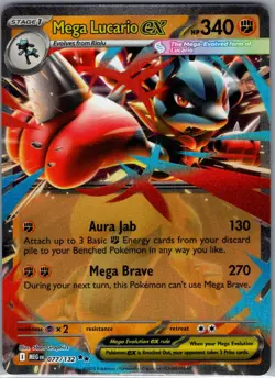 Mega Lucario ex 077/132 ME01: Mega Evolution - Pokemon Card - NM - Image 1