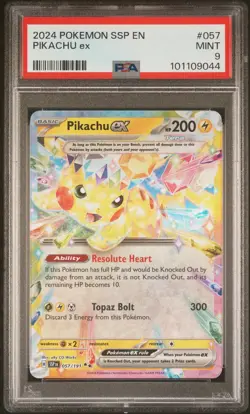Pikachu Ex Pokemon Ssp En-Surging Sparks 057 NM PSA 9 - Image 1