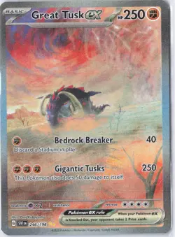 Pokemon TCG Great Tusk EX #246 Holo Double Rare Scarlet & Violet Base Set - Image 1