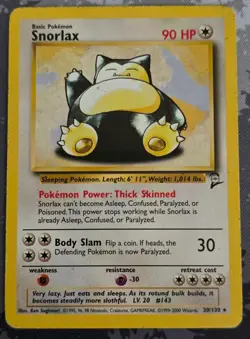 Snorlax 30/130 Rare Base Set 2 Pokemon LP - Image 1