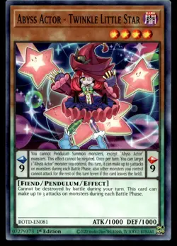 Abyss Actor - Twinkle Little Star Rise of the Duelist ROTD-EN081 MP YuGiOh TCG | - Image 1