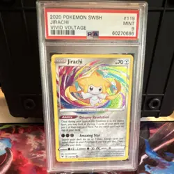 2020 Pokemon Jirachi 119/185 Vivid Voltage Amazing Rare Holo PSA 9 - Image 1