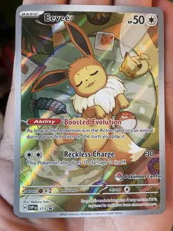 Eevee 173 Pokemon Center Exclusive Fire 🔥 Promo Holo Box Fresh - Image 1