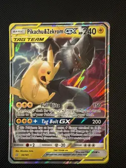 The Pokemon Company Pokemon TCG Pikachu & Zekrom GX TAG TEAM Holo 33/181 MINT!! - Image 1