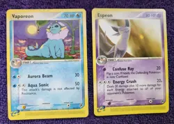 Vaporeon 25/100 Espeon 16/100 Sandstorm Non Holo Rare Pokemon *NICE* - Image 1