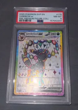 2025 POKEMON SVP PROMO PREMIUM FIGURE COLLECTION #176 UMBREON EX PSA 8 - Image 1