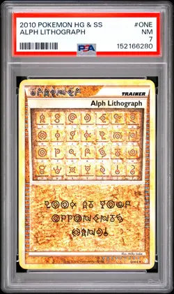 2010 POKEMON HEARTGOLD & SOULSILVER #ONE ALPH LITHOGRAPH PSA 7 - Image 1