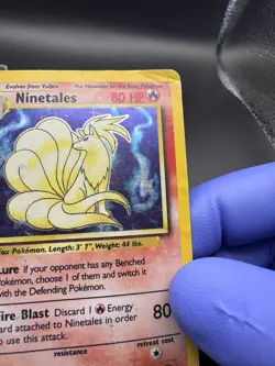 Base Set Pokemon TCG Ninetales 12/102 Rare Holo - DMG - Image 3