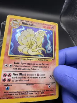 Base Set Pokemon TCG Ninetales 12/102 Rare Holo - DMG - Image 4