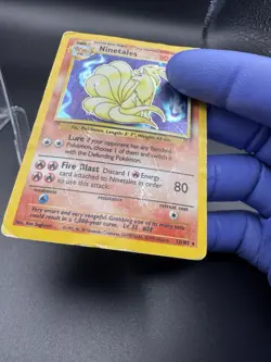 Base Set Pokemon TCG Ninetales 12/102 Rare Holo - DMG - Image 5