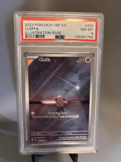 Pokemon 2023 SV03 Obsidian Flames Cleffa 202/197 Illus Rare Holo PSA 8 - Image 1