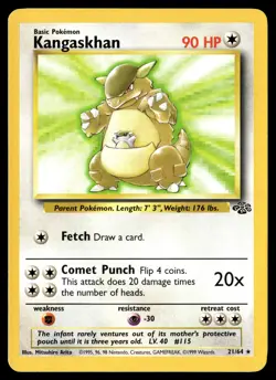 1999 Pokemon Jungle Kangaskhan #21/64 WOTC - Image 1