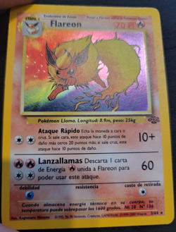 Holo Foil Flareon # 3/64 Jungle Set TCG Game Pokemon Trading Cards MP - Image 1