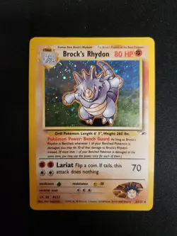 Brock's Rhydon Holo Gym Heroes 2/132 Pokemon Card TCG DMG - Image 1