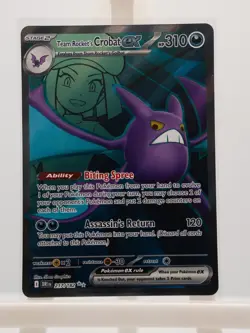 Team Rocket's Crobat ex 217/182 Ultra Rare Destined Rivals Pokemon Near Mint - Image 1