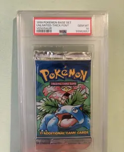 Pokemon TCG Base Set Booster Pack Venusaur PSA 10 (Thick Font) - Image 1