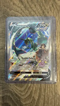 Pokemon TCG Rayquaza v Alternate Art Evolving Skies Card 194/203 Mint Condition - Image 1