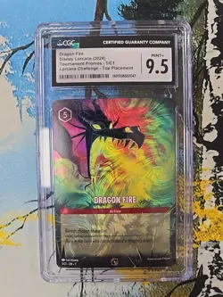 Dragon Fire 1 Disney Lorcana Promo Cards Holo CGC 9.5 - Image 1
