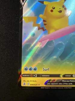 Pokemon TCG Celebrations Surfing Pikachu Holo Ultra Rare Card 008/025 - Image 4