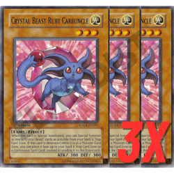 Yugioh Crystal Beast Ruby Carbuncle (FOTB-EN001) 1st Edition (NEAR MINT) (3X) - Image 1