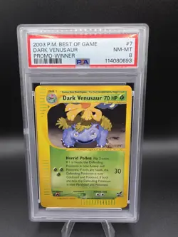 Dark Venusaur Pokemon Card - Winner Promo - 2003 Best of Game - 7 - PSA 8 - Image 1