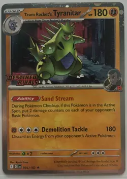 Team Rockets Tyranitar Destined Rivals Stamped Promo Card 096/182 - Image 1