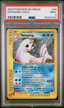 *SWIRL* PSA 9 MINT Dewgong H6/H32 Skyridge 2003 Pokemon Card Holo - Image 1