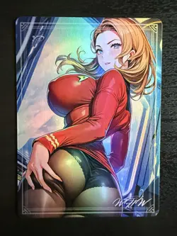 Custom Trading Card Sexy Star Trek Starfleet Waifu Anime Girl Holo Foil - Image 1