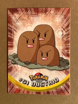 DUGTRIO #51 Pokemon Card Red Logo NEAR MINT TV Animation - Image 1