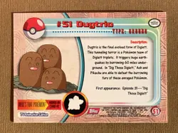 DUGTRIO #51 Pokemon Card Red Logo NEAR MINT TV Animation - Image 2