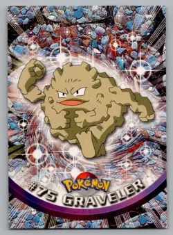 1999 TOPPS TV POKEMON CARDS 4TH PRINTING- RED TOPPS LOGO GRAVLER #75 - Image 1