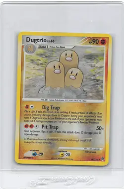 DUGTRIO 24/132 - REVERSE HOLO RARE - SECRET WONDERS - 2007 Pokemon Card - LP/MP - Image 1