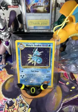 Pokemon Card Misty's Seadra PRERELEASE Gym Heroes Holo Rare 9/132 WOTC LP - Image 1