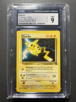 CGC 9 MINT Pikachu # 4 WB Movie WOTC Black Star PROMO Pokemon Card📈🔥 - Image 1
