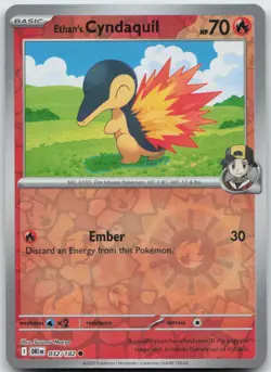 Ethan's Cyndaquil 032/182 Common Destined Rivals Pokemon TCG Reverse Holo NM - Image 1